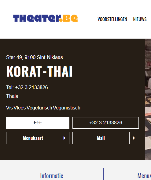 Korat-Thai & Theater.be samenwerking